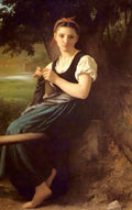 William-Adolphe Bouguereau The Knitting Girl 1869 Fine Art Print