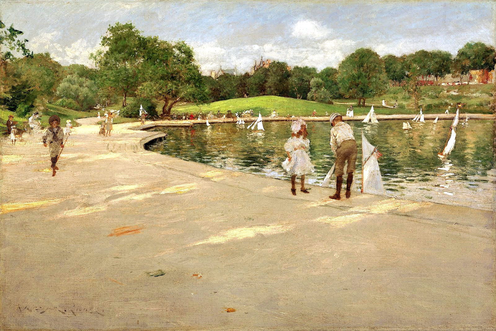 William Merritt Chase The Lake for Miniature Yachts 1888 Fine Art Print