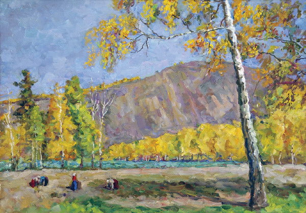 Pyotr Konchalovsky The Left Bank of the Yenisei. Kolkhoz 'Luck'. 1951 Fine Art Print