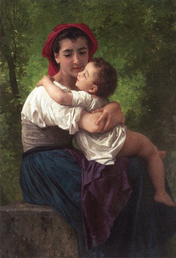William-Adolphe Bouguereau The Little Hug 1878 Fine Art Print