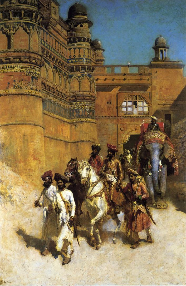 Edwin Lord Weeks The Maharahaj of Gwalior Before His Palace 1887 Fine Art Print