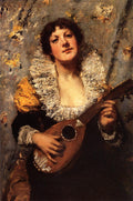William Merritt Chase The Mandolin Player 1878-1879 Fine Art Print