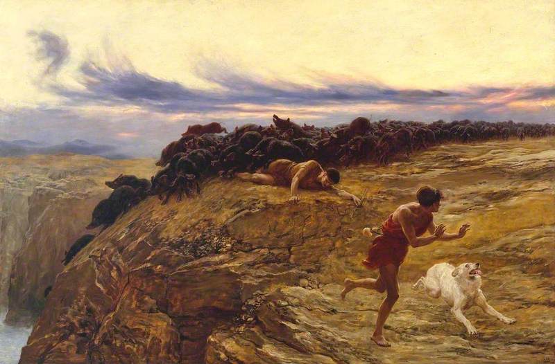 Briton Riviere The Miracle of the Gaderene Swine 1883 Fine Art Print