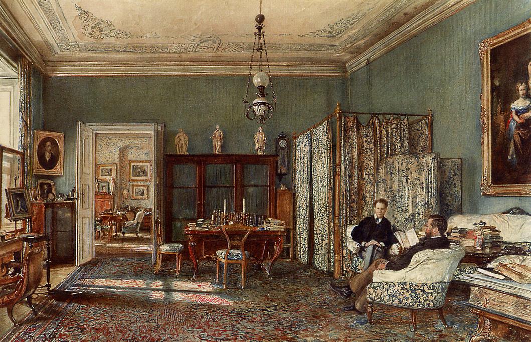 Rudolf von Alt The Morning Room of the Palais Lanckoronski, Vienna 1881 Fine Art Print