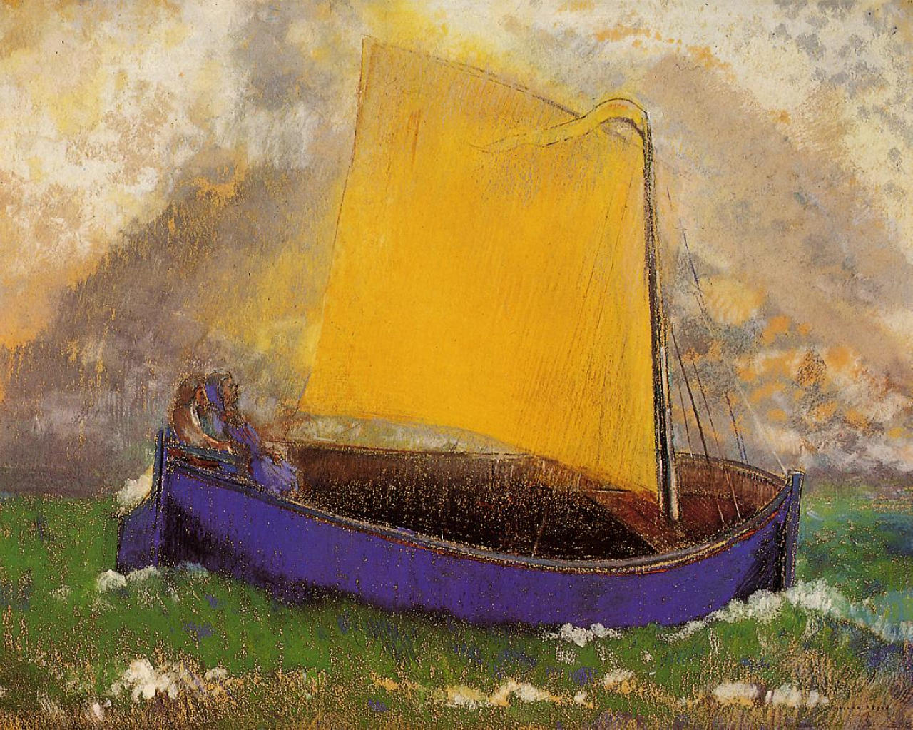 Odilon Redon The Mysterious Boat 1892 Fine Art Print