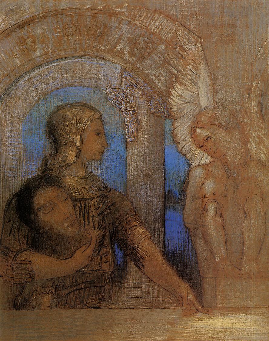 Odilon Redon The Mystical Knight (Oedipus and the Sphinx) 1869 Fine Art Print