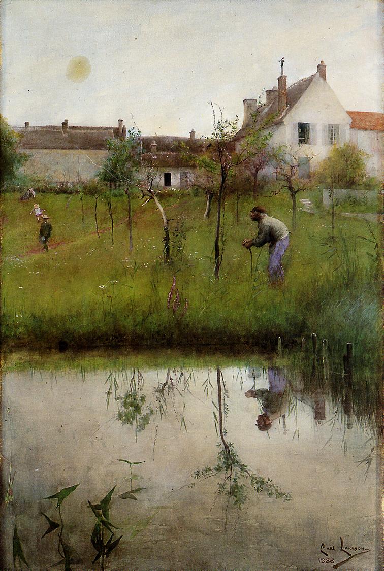 Carl Larsson The Old Man and the New Trees 1883 Fine Art Print
