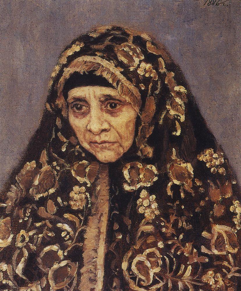 Vasily Surikov The Old Woman with a Patterned Headscarf 1886 Fine Art Print