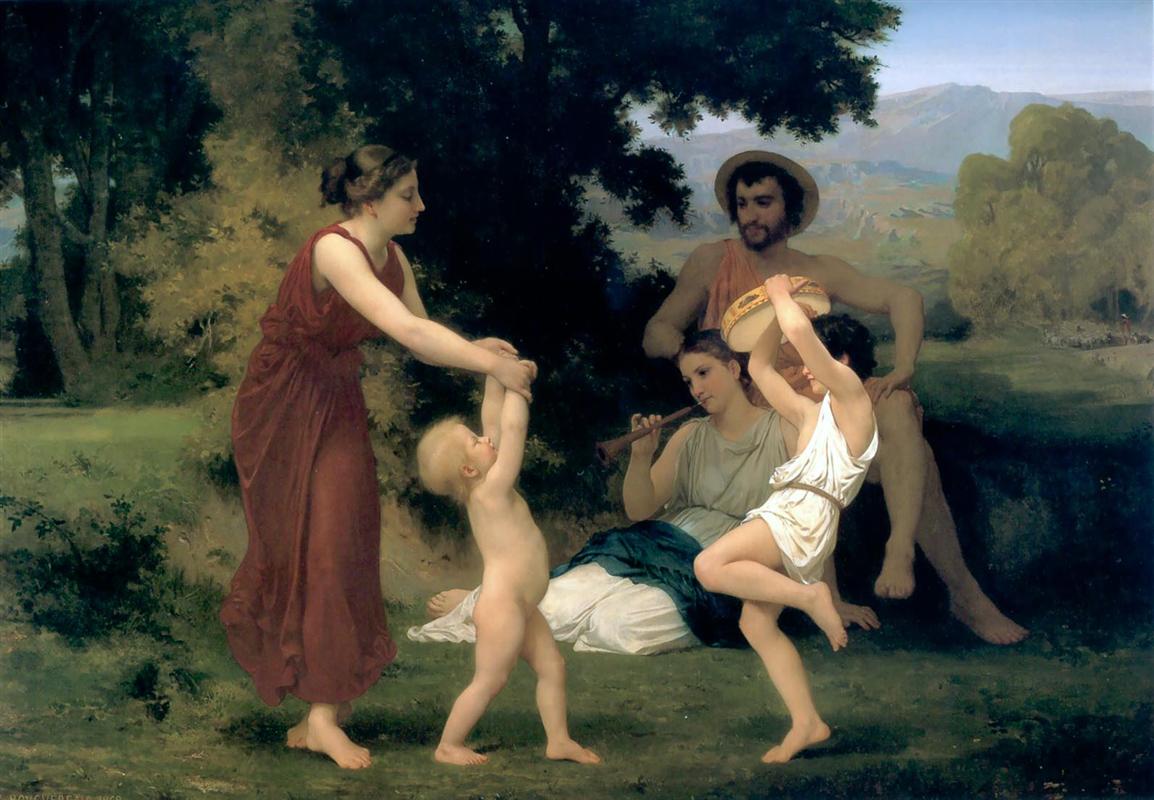 William-Adolphe Bouguereau The Pastoral Recreation 1868 Fine Art Print