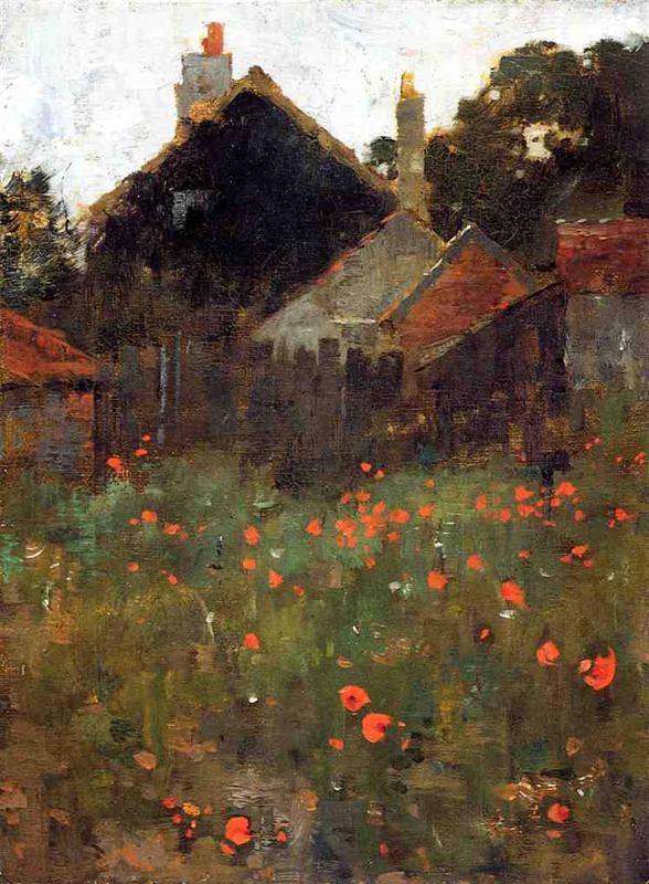 Willard Metcalf The Poppy Field 1886 Fine Art Print
