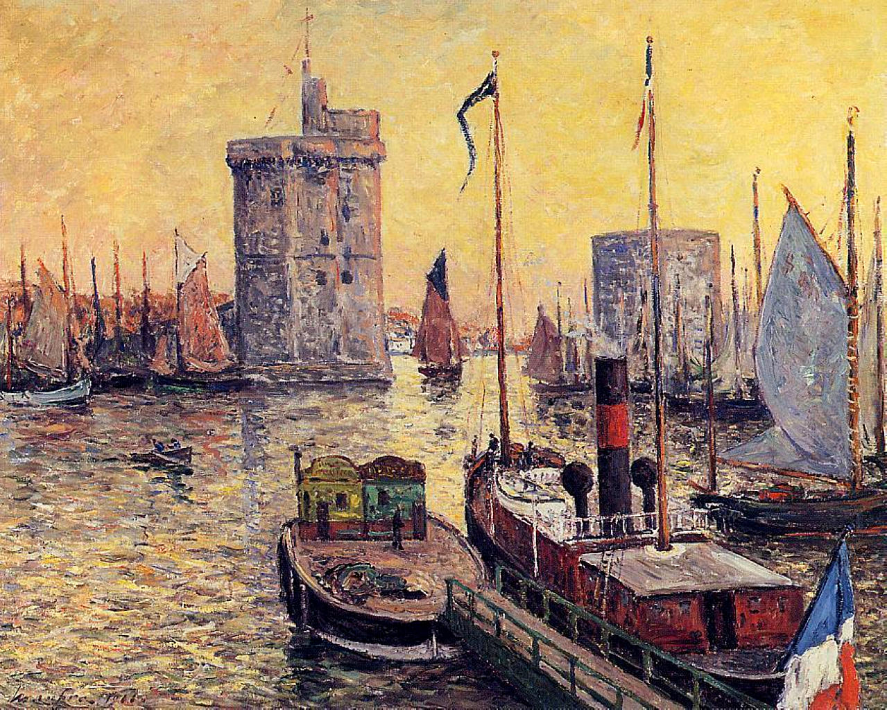 Maxime Maufra The Port of La Rochelle at Twilight 1911 Fine Art Print