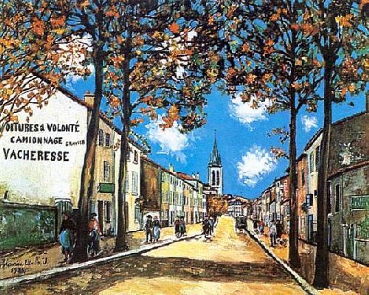 Maurice Utrillo The Quartier Saint-Romain at Anse, Rhone 1925 Fine Art Print