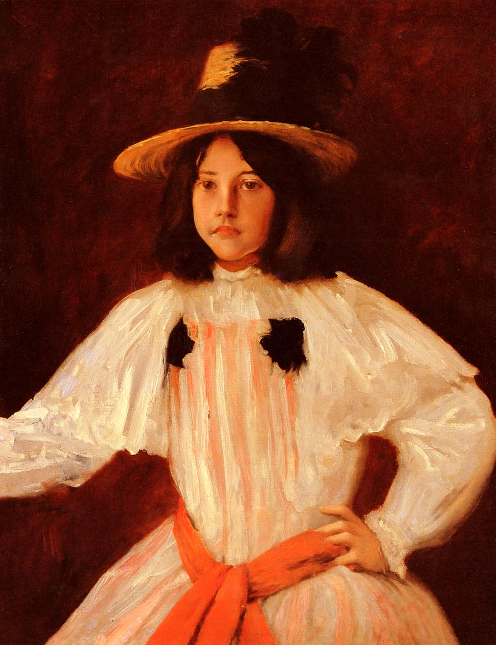 William Merritt Chase The Red Sash 1895 Fine Art Print