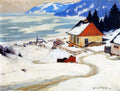 Clarence Gagnon The Red Sleigh 1925 Fine Art Print