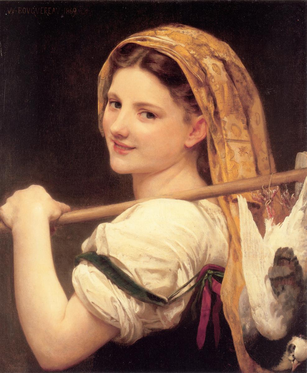 William-Adolphe Bouguereau The return of the market 1869 Fine Art Print