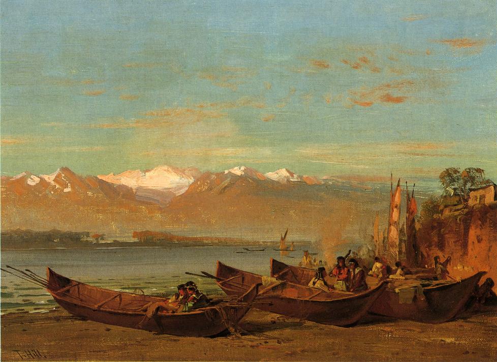 Thomas Hill The Salmon Festival, Columbia River 1888 Fine Art Print