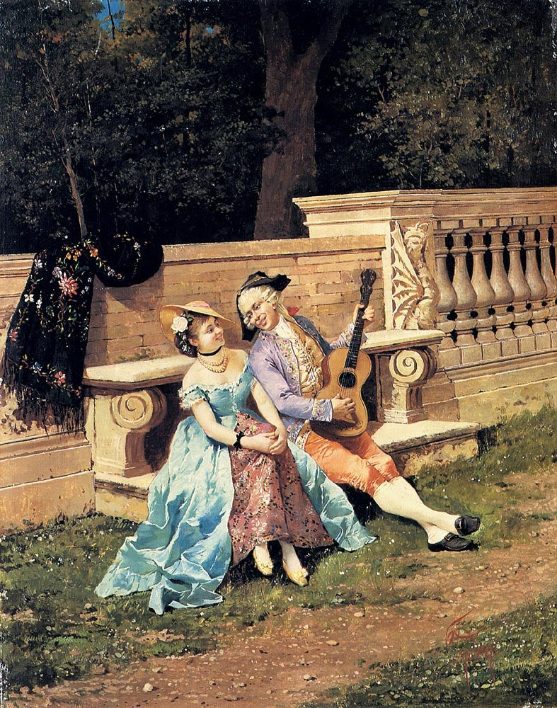 Filippo Indoni The Serenade 1889 Fine Art Print