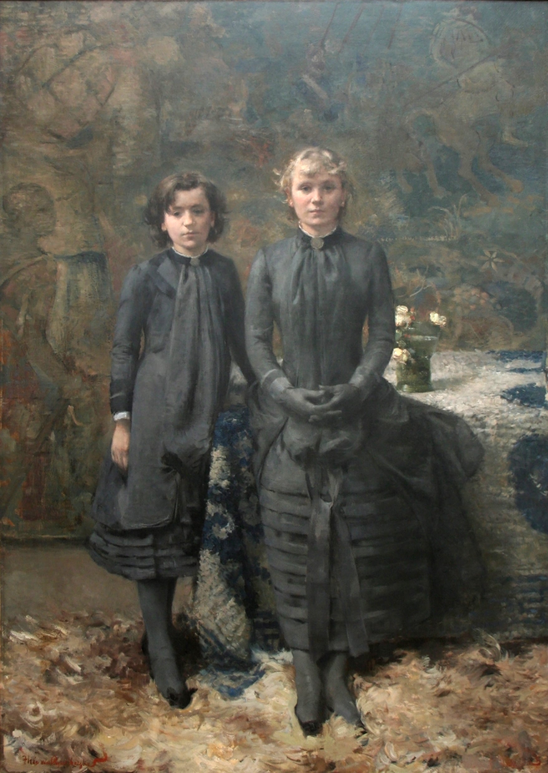 Theo van Rysselberghe The Sisters of the Painter Schlobach 1884 Fine Art Print