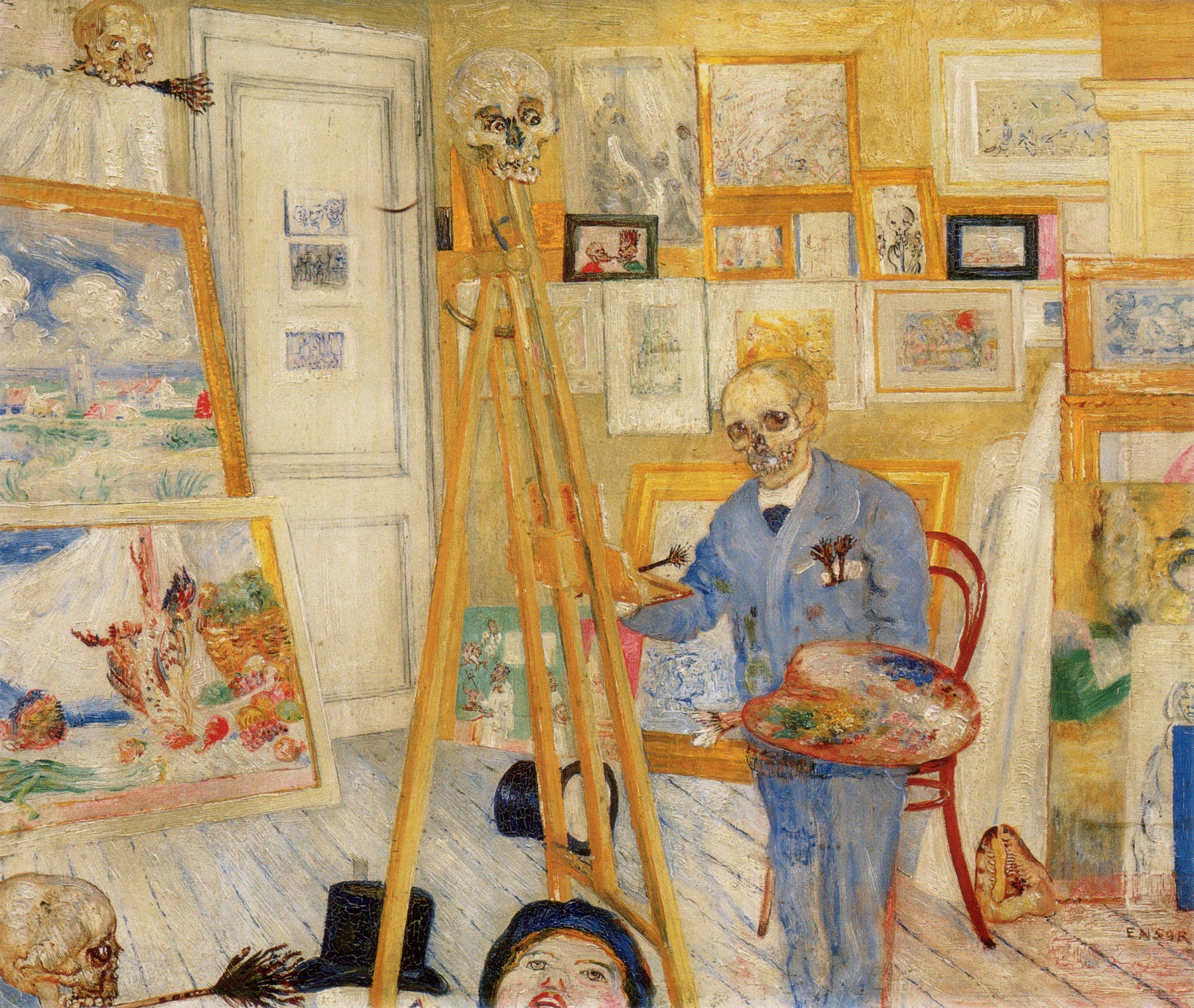 James Ensor The Skeleton Painter 1896 Fine Art Print