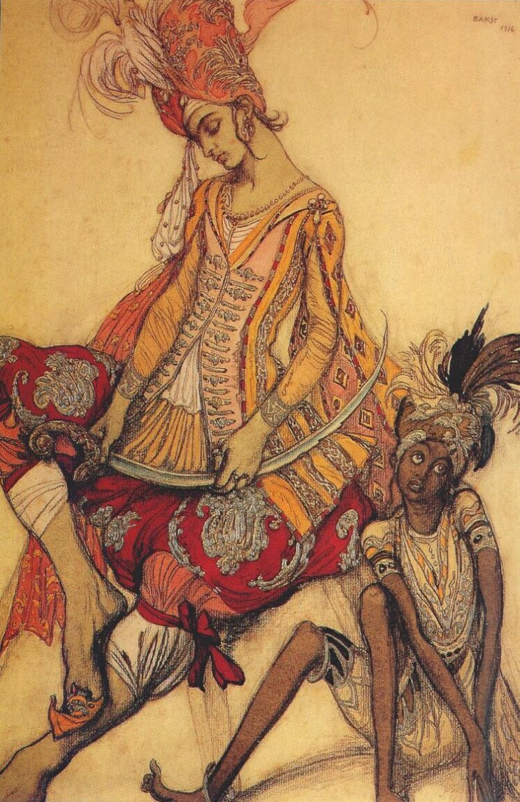 Leon Bakst The Sleeping Beauty Eastern Prince and His Page 1916 Fine Art Print