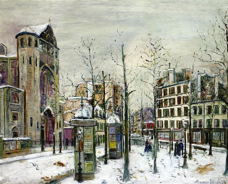 Maurice Utrillo The squre Abbesses in the Snow 1917 Fine Art Print