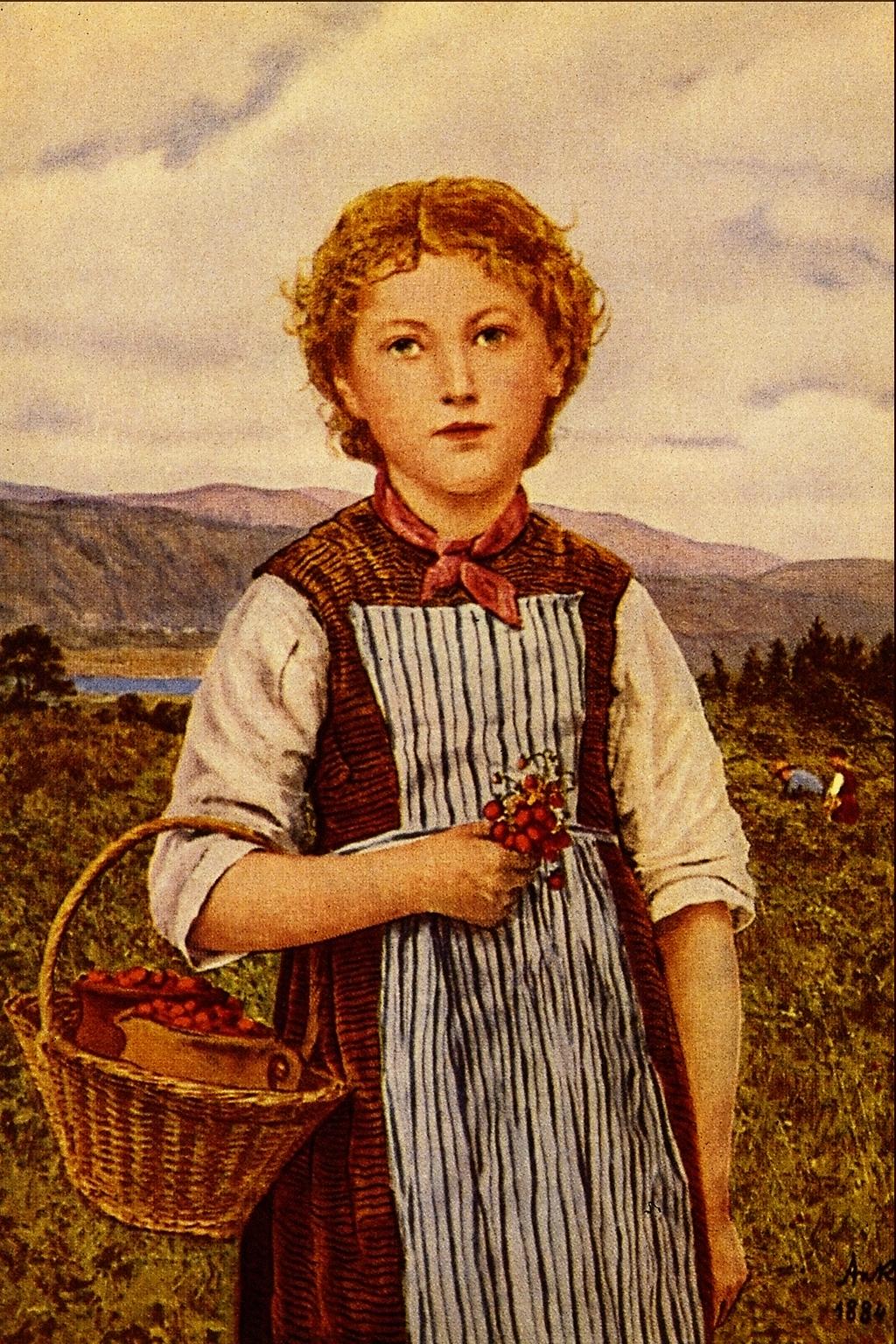 Albrecht Anker The Strawberry Girl 1884 Fine Art Print