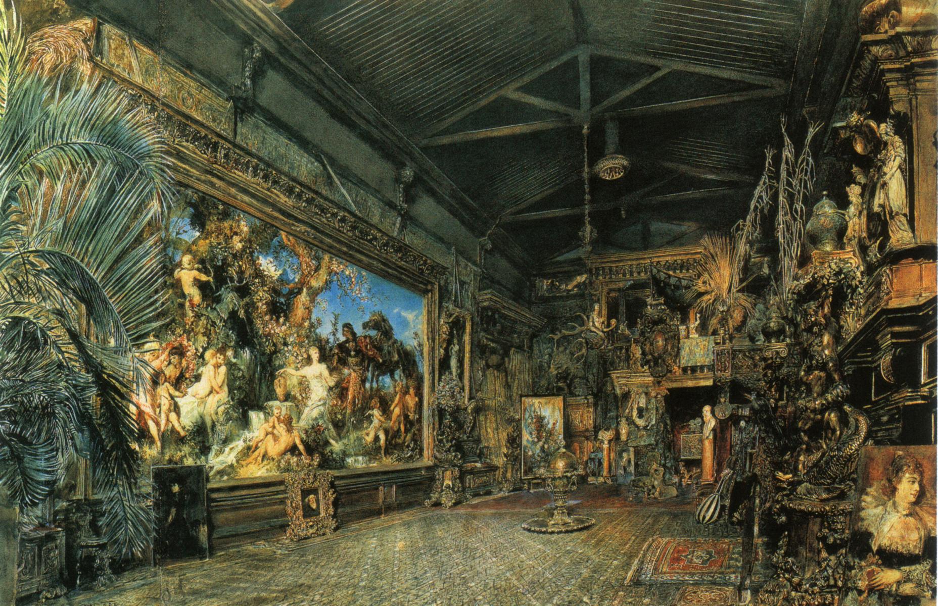 Rudolf von Alt The Studio before the Auction 1855 Fine Art Print