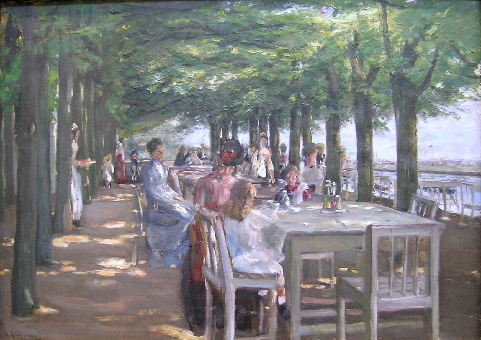 Max Liebermann The Terrace at the Restaurant Jacob in Nienstedten on the Elbe 1902 Fine Art Print