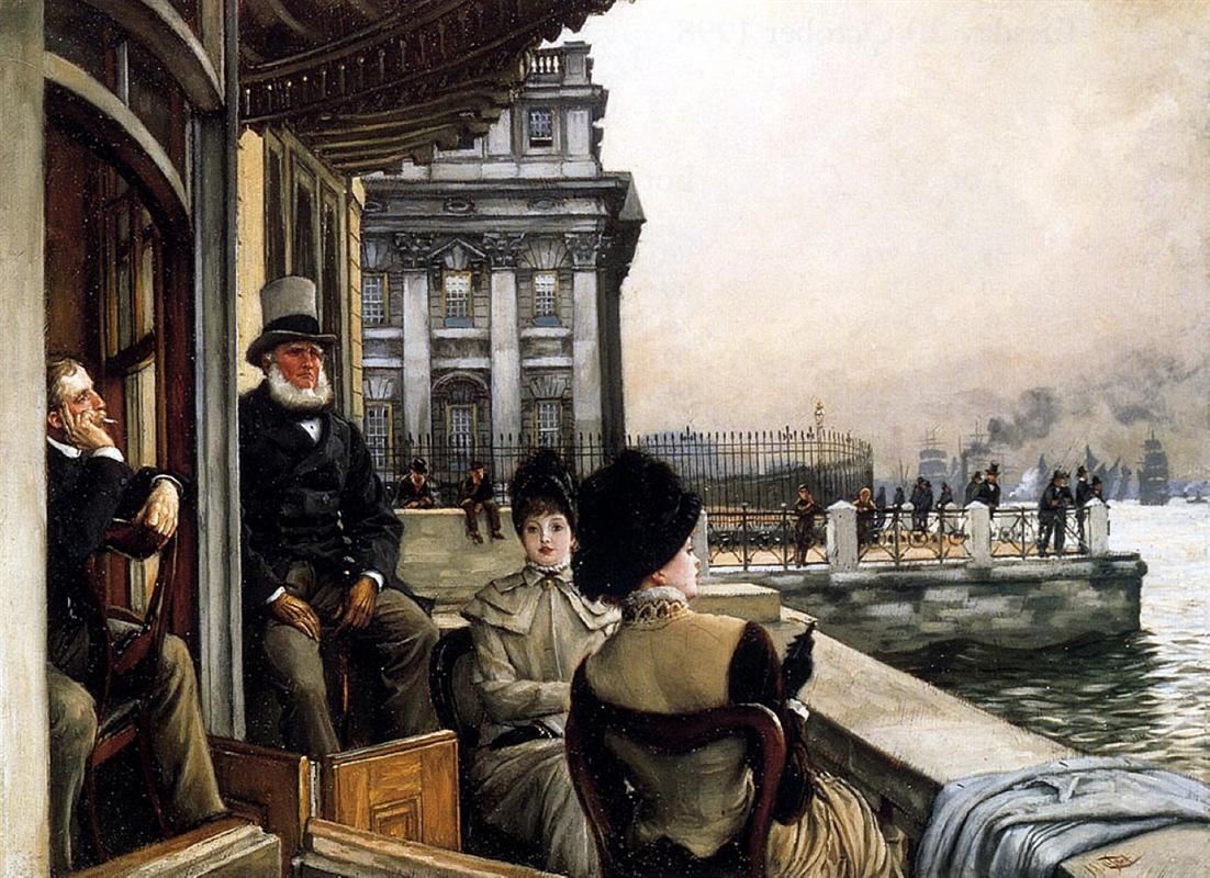 James Tissot The Terrace of the Trafalgar Tavern, Greenwich, London 1878 Fine Art Print
