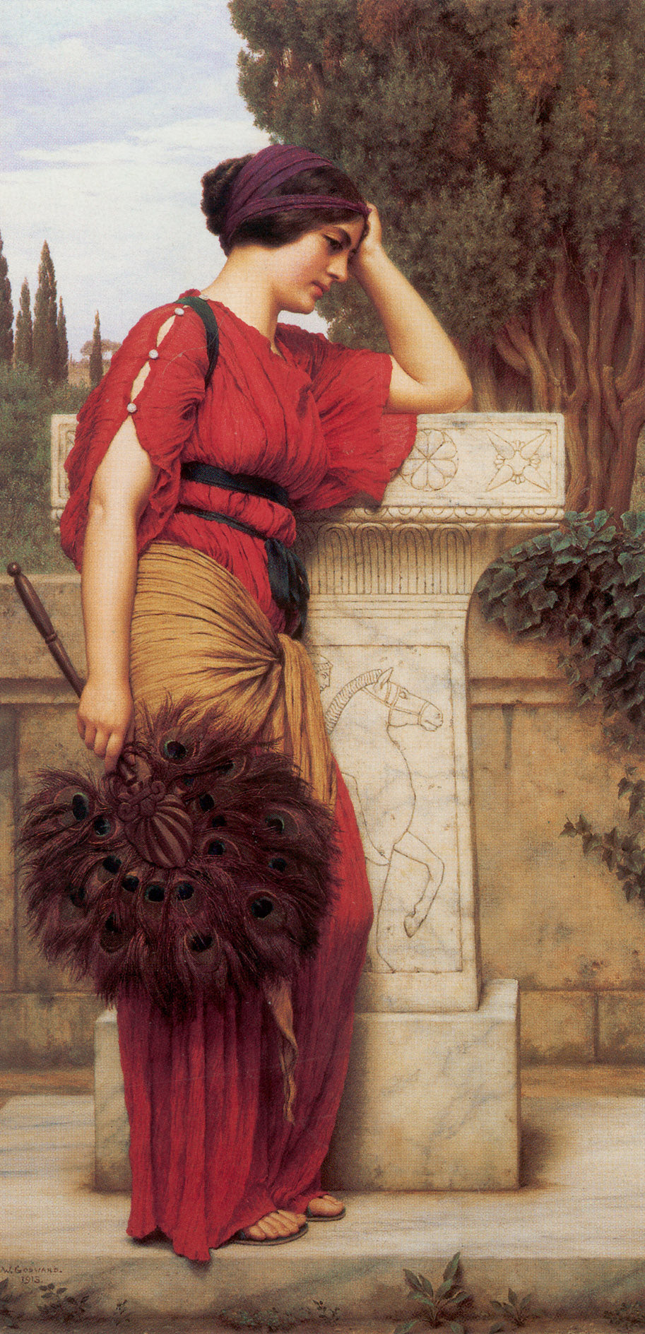 John William Godward The Thoughtful One 1913 Fine Art Print