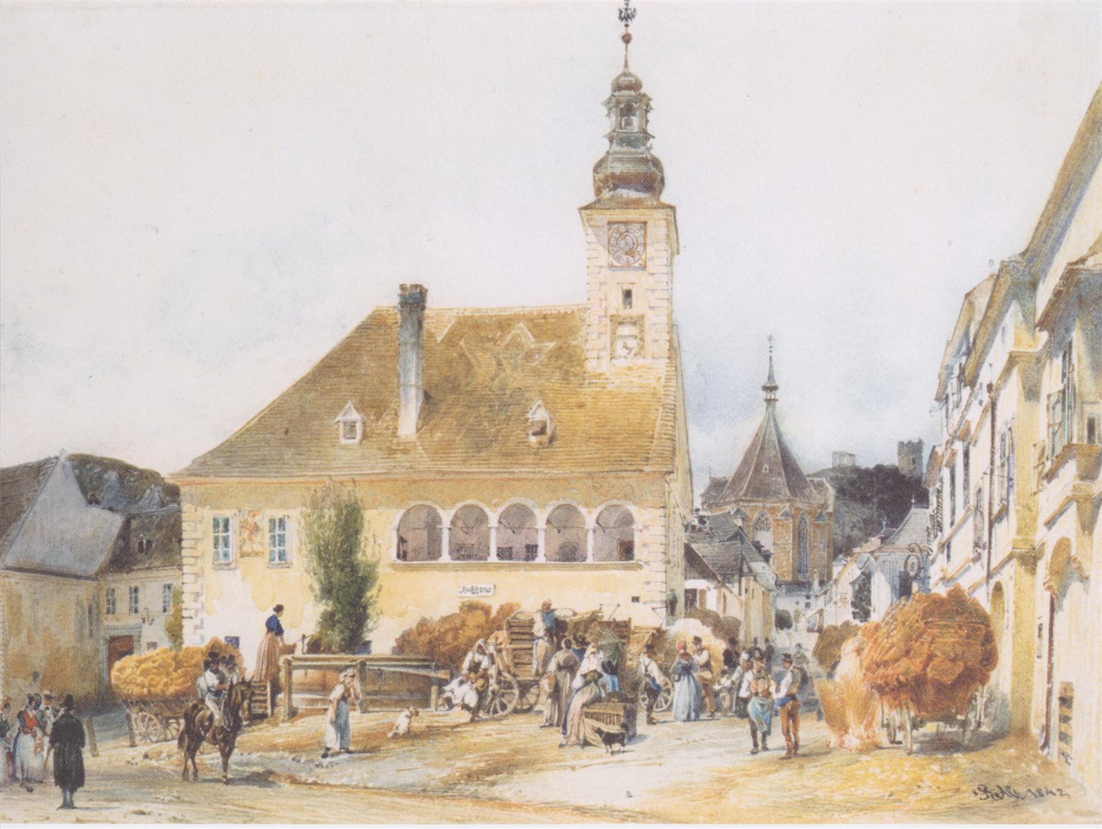 Rudolf von Alt The Town Hall in Mödling 1842 Fine Art Print