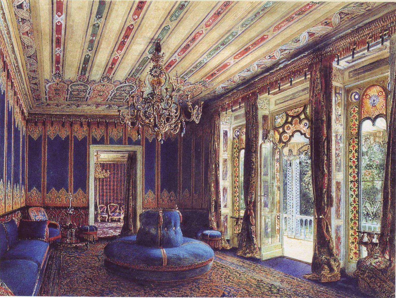 Rudolf von Alt The Turkish Salon, Villa Hügel, Hietzing, Vienna 1877 Fine Art Print