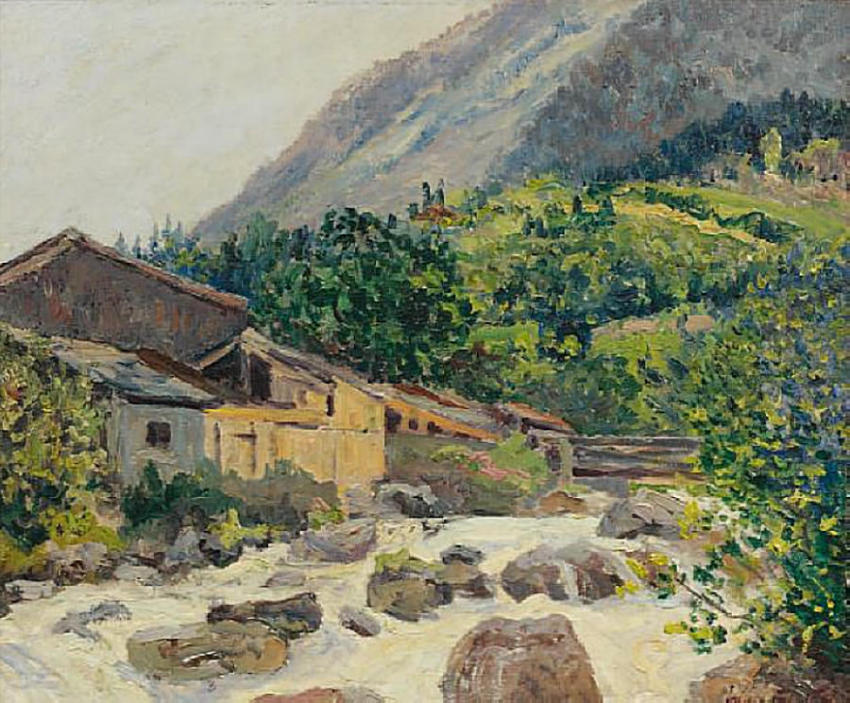 Maxime Maufra The Village on the River, Bozel 1914 Fine Art Print