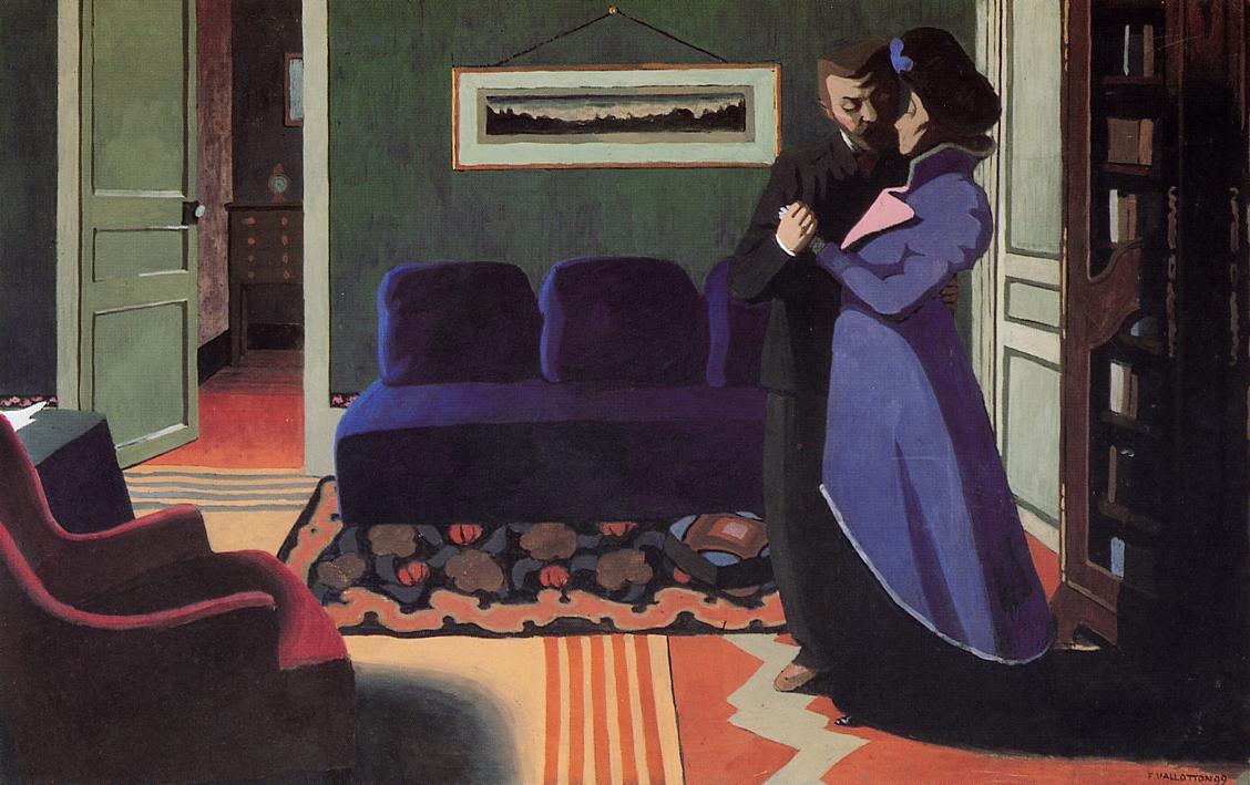 Felix Vallotton The Visit, Interior with Blue Sofa 1899 Fine Art Print