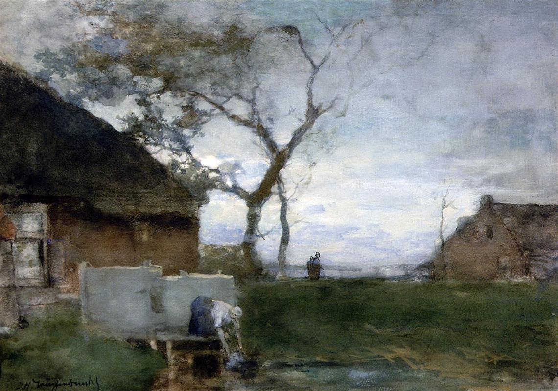 Johan Hendrik Weissenbruch The Washing Place 1895 Fine Art Print