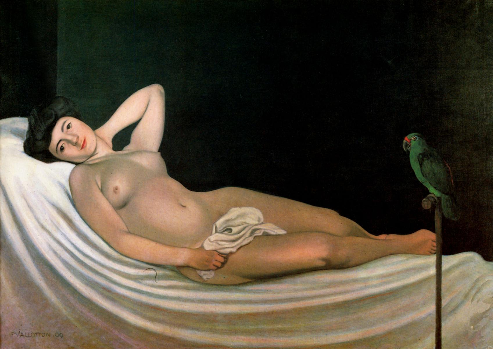 Felix Vallotton The Woman with the Parrot 1909 Fine Art Print