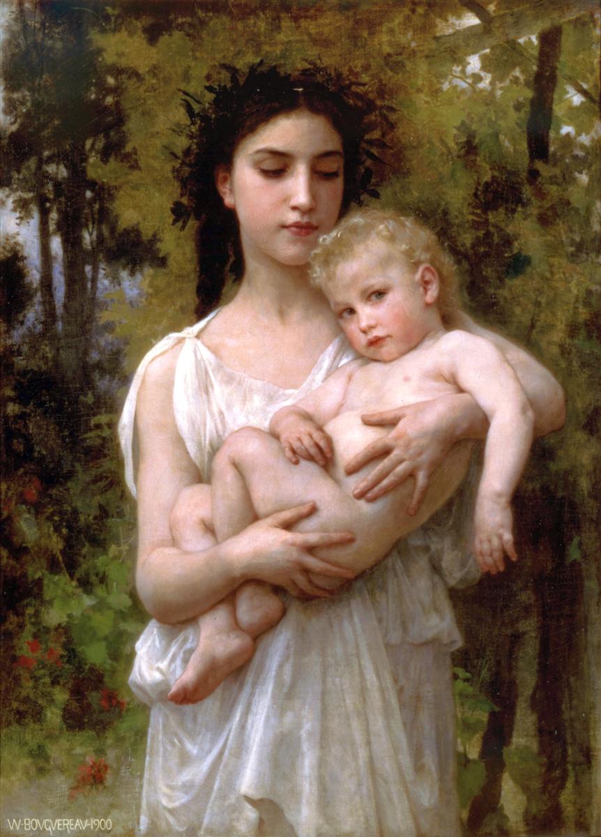 William-Adolphe Bouguereau The younger brother 1900  Fine Art Print