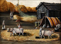 Niko Pirosmani Threshing Yard 1915 Fine Art Print
