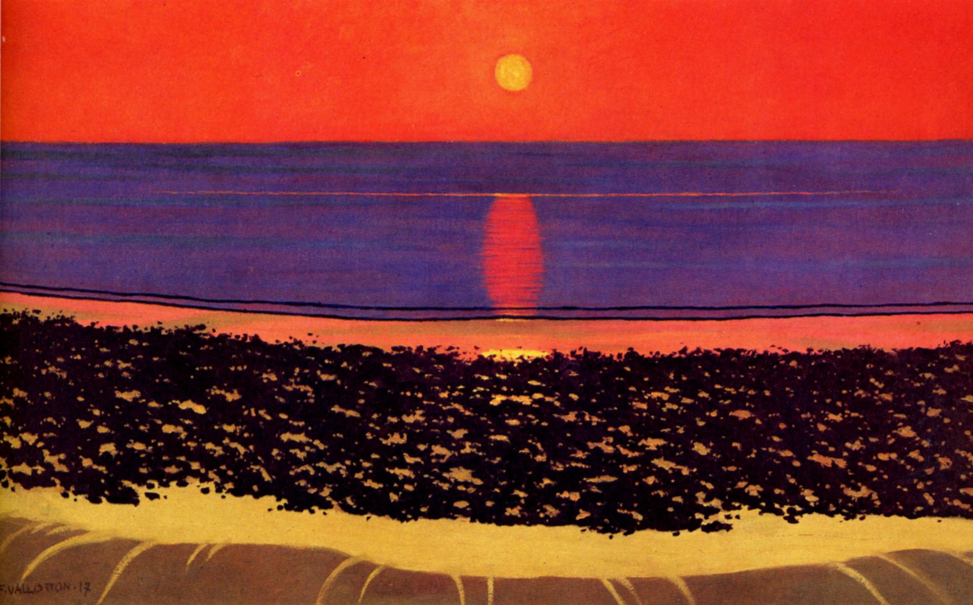 Felix Vallotton To lay down sun with Villerville 1917 Fine Art Print