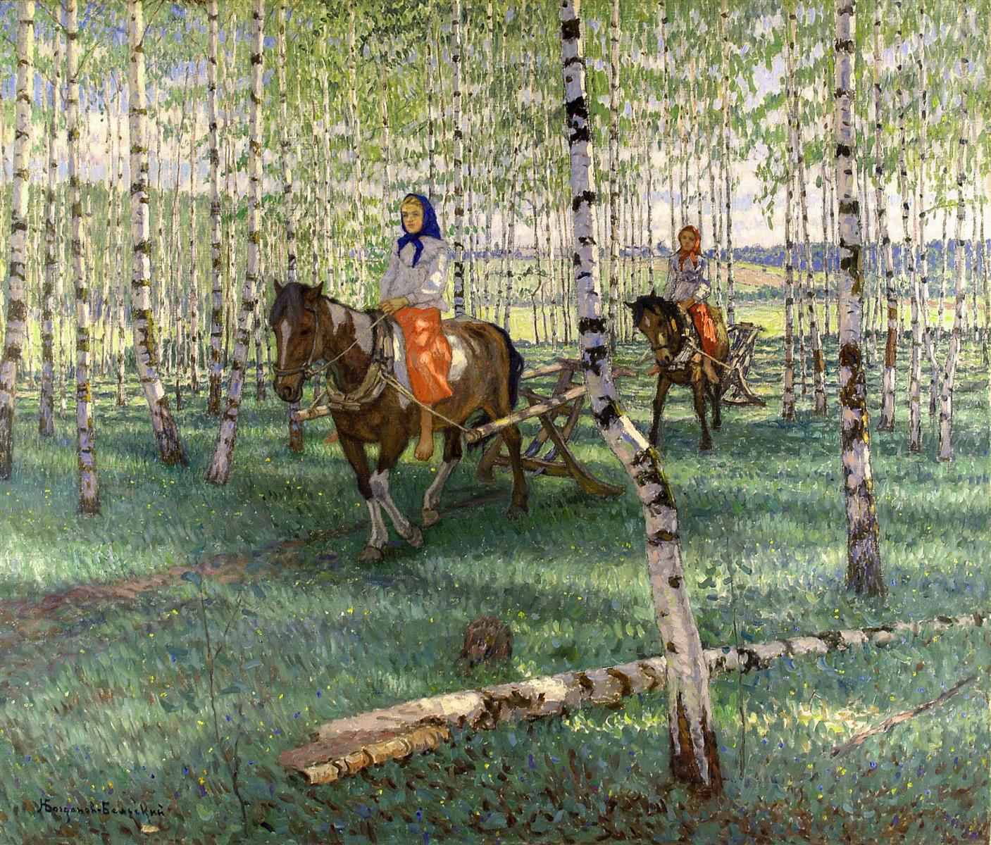 Nikolay Bogdanov Belsky To Work 1921 Fine Art Print