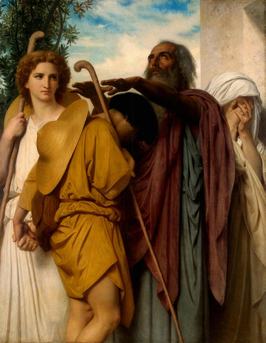 William-Adolphe Bouguereau Tobias Receives his Father's Blessing 1860 Fine Art Print