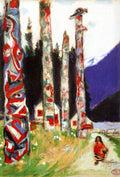Clarence Gagnon Totems (Study for 'Le Grand Silence Blanc) 1928 Fine Art Print