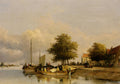 Johan Hendrik Weissenbruch Townsfolk on a quay, Wijk Bij Duursrede 1847 Fine Art Print