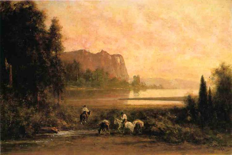 Thomas Hill Trappers in Yosemite Mountains 1899 Fine Art Print