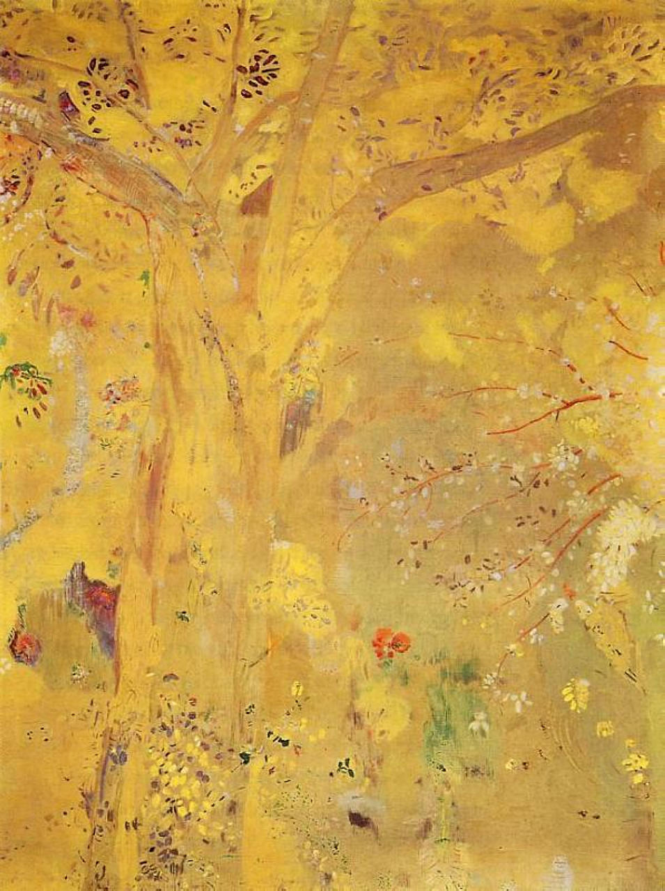 Odilon Redon Tree Against a Yellow Background 1901 Fine Art Print