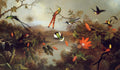 Martin Johnson Heade Tropical Landscape With Ten Hummingbirds 1870 Fine Art Print
