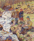 Nikolay Bogdanov Belsky Trout Fishing 1920 Fine Art Print
