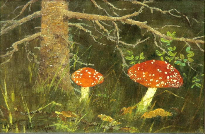 Nikolay Bogdanov Belsky Toadstools under the Tree 1916 Fine Art Print