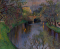 Nikolay Bogdanov Belsky Twighlight in Riga 1893 Fine Art Print