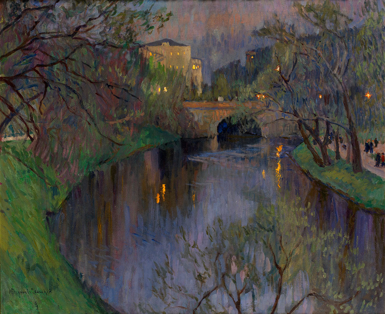Nikolay Bogdanov Belsky Twighlight in Riga 1893 Fine Art Print